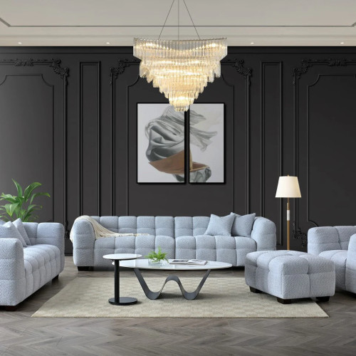 Bellano Tribeca Sofa Range in Pearl Boucle Fabric