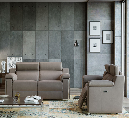 Vercelli Recliner Sofa: Luxury 2 Seater & 3 Seater Leather Sofa with Advanced Comfort